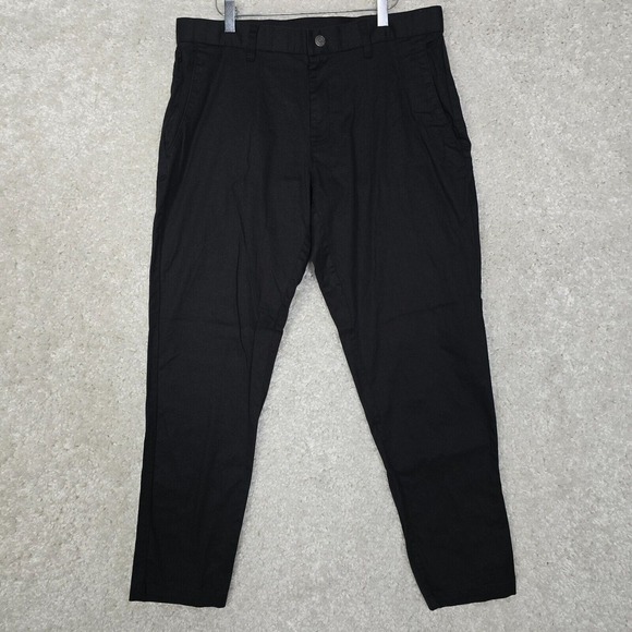 Fabletics The High‎ Size Chinos Mens 34x32 (Fits 34x29) Black Stretch Tapered - Picture 1 of 11